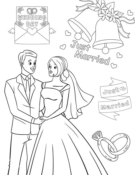 Printable Coloring Pages Wedding