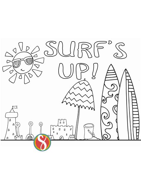Free Beach Coloring Pages — Stevie Doodles