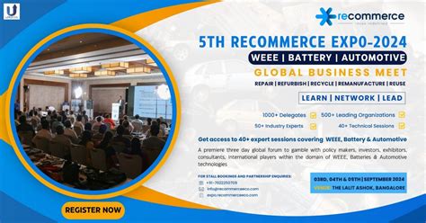 Recommerce Expo 2024, The LaLiT Ashok Bengaluru, Bangalore, 3 September ...