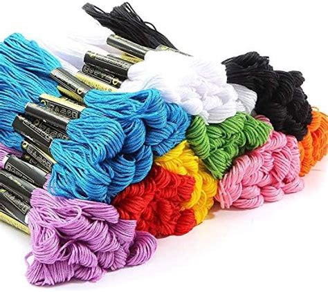 Smartbuy Cotton Embroidery Thread Set Multicolor Pack Of 50, 120 Gram ...
