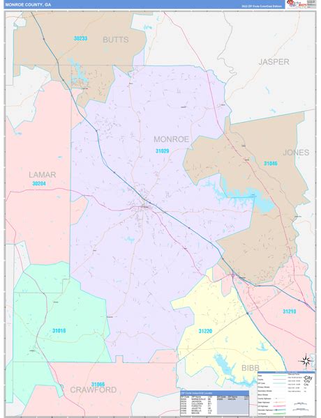 Wall Maps of Monroe County Georgia - marketmaps.com