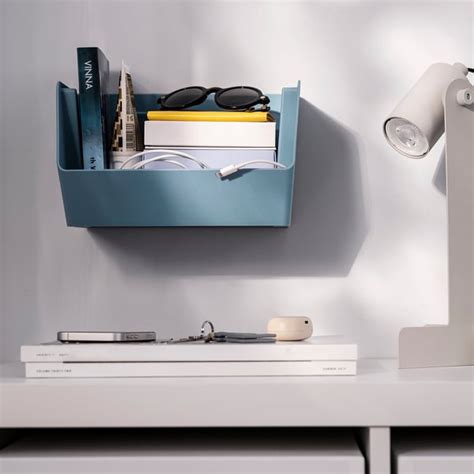 FODERTRÅG organiser for desk/wall, grey-blue, 25x18x15 cm (9 ¾x7x6") - IKEA