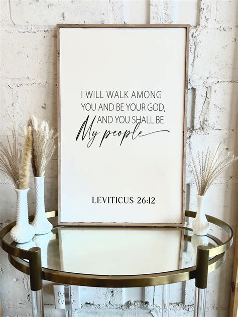 Leviticus 26:12 Bible Verse Framed Wood Sign / Home Decor / Modern ...