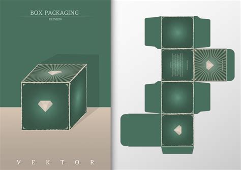 Emballage de boîte et gabarit de découpe moackup | Vecteur Premium
