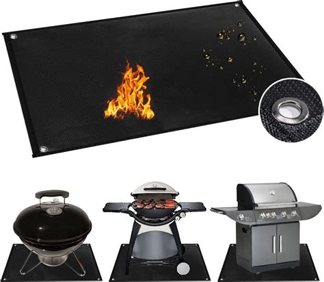 Amazon.com: Heliltd 50x38inch Under Grill Mat Heat Resistant Grill Mats ...