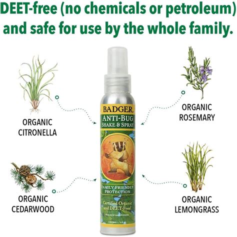 Badger - Anti-Bug Shake & Spray, DEET-Free Natural Bug Spray,Certified ...