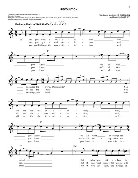 The Beatles - Revolution sheet music