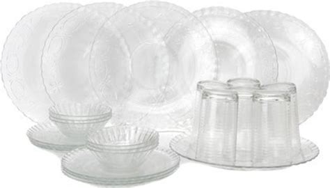 Yera Pack of 24 Glass Dinner Set Price in India - Buy Yera Pack of 24 ...
