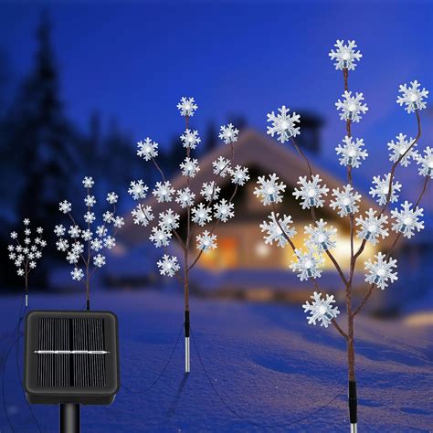 4 Pack Solar Christmas Tree Outdoor, Waterproof Outdoor Christmas ...