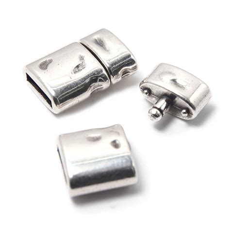 Cierre de presión Oval Golpeado, para cuero de 9.5mm x 2.5mm. Bañado en ...