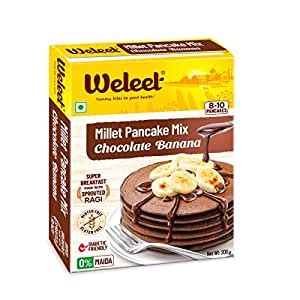 Weleet Millet Pancake Mix | Chocolate Banana Flavour | Pancake Mix ...
