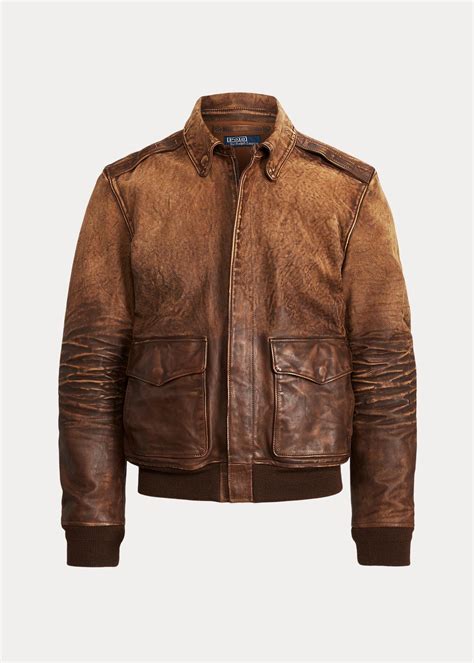 Ralph Lauren Leather Flight Jacket for Men | Lyst UK