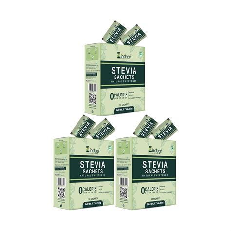 Zindagi Sugar Free Powder Sachets | Natural Stevia Sugar | Zero Calorie ...