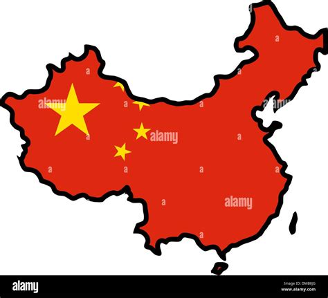Illustration of flag in map of China Stock Vector Image & Art - Alamy