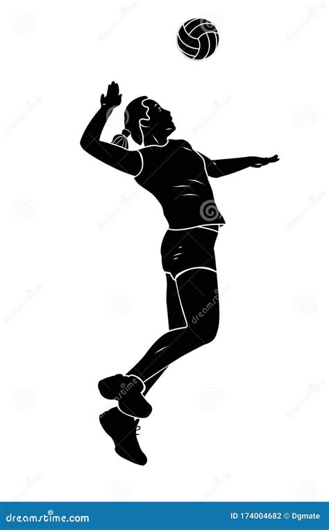 Volleyball player. spiking stock illustration. Illustration of point ...