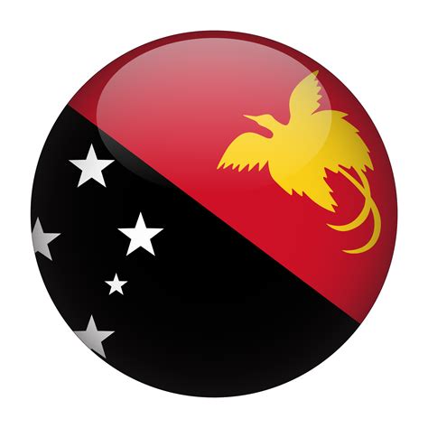 Papua New Guinea 3D Rounded Flag with Transparent Background 15271991 PNG