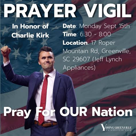 Remembering Charlie Kirk: Community Prayer Vigil, Jeff Lynch Appliances ...
