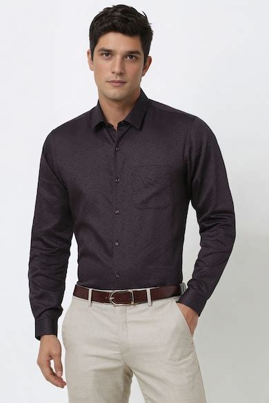 Buy Men Grey Full Sleeves Formal Shirt Online - 39833858 | Peter England