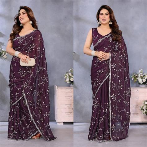 Csn N 67 Jimmy Choo Embroidery Saree Collection