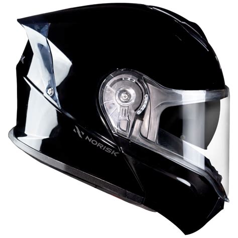 CAPACETE NORISK MOTION MONOCOLOR GLOSS ESCAMOTEÁVEL – Preto Brilhante – JR Speed Racing
