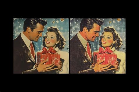 Free Vintage Christmas Halftone Postcard Effect PSD - PsFiles