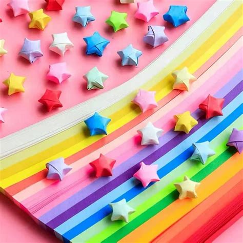 JIMCOM 540 Sheets Origami Paper, 27 Color Star Strips, Double Sided ...