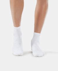 Buy Compact Cotton Ankle Length Socks With StayFresh Treatment - White ...