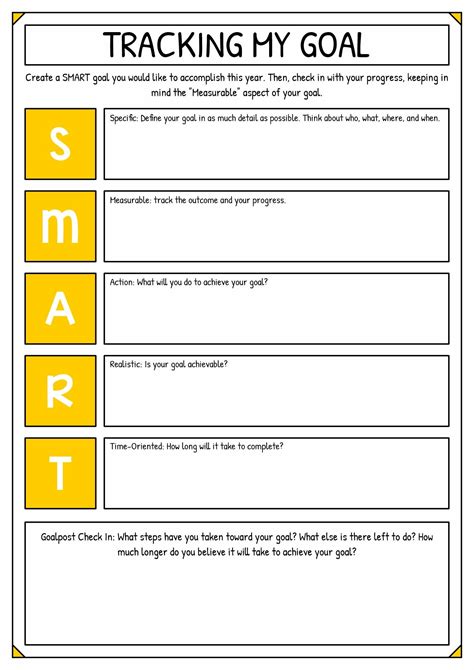 Smart goals worksheets examples pdf fun smart goals for kids – Artofit