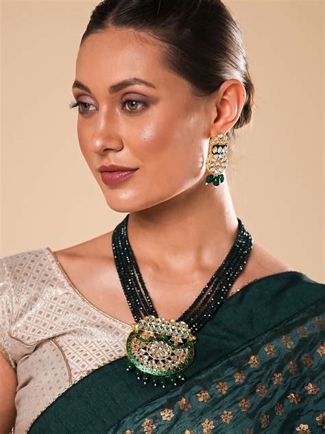 Yellow Chimes Traditional Jewellery Set for Women Ethnic Kundan ...