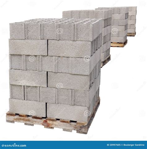 Pallets of concrete blocks stock image. Image of blocks - 20997605