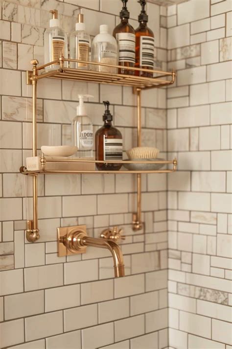 28 Shower Shelf Ideas To Style and Organize Your Bathroom
