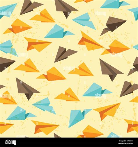 Seamless pattern of paper planes in flat design style Stock Vector ...