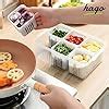 Buy hago Refrigerator Organizer Container with 6 Grid Compartments ...