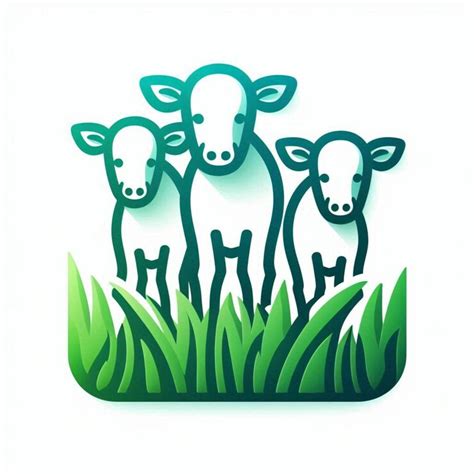 Modern icon of grass cattle icon pasture | Premium AI-generated image