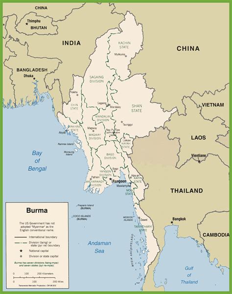 Burma political map