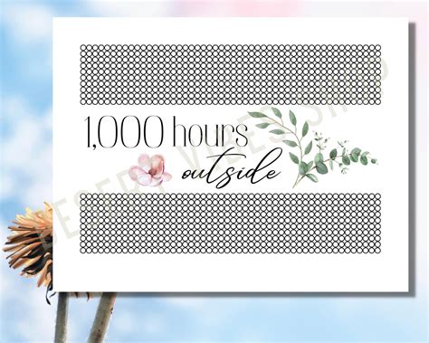 1000 Hours Outside Tracker Template - Digital Outdoor Activity Tracker ...