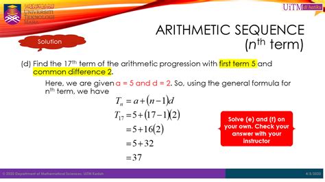 Math. Sc. UiTM Kedah: Sequence