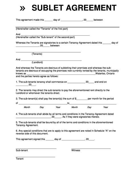 40+ Professional Sublease Agreement Templates & Forms ᐅ TemplateLab