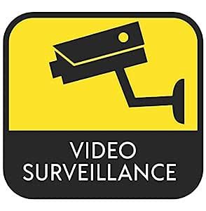 CVANU Self Adhesive PVC Vinyl CCTV Security Sticker (Pack of 2) CV43 ...