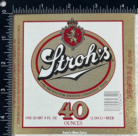 Stroh's Beer Label