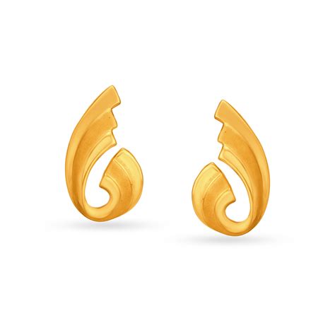 Subtle Design Gold Stud Earrings