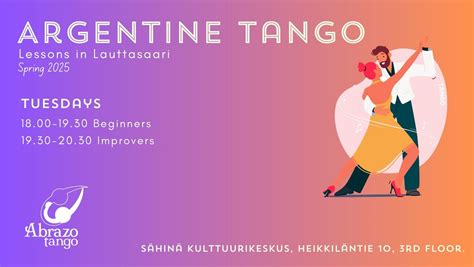 Argentine Tango Tuesday lessons at Lauttasaari - Spring 2025, Sähinä ...