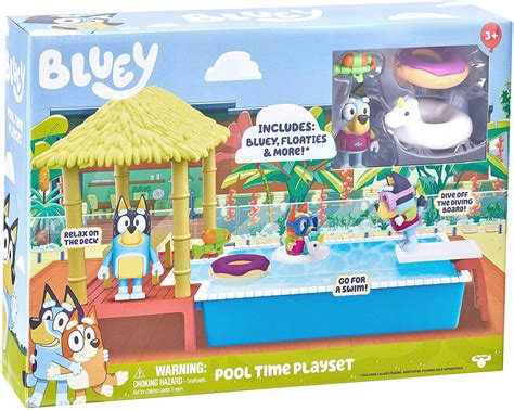 Bluey Pool Time Playset With Bluey Figure and 4 Accessories Ages 3+ New ...