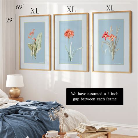Set of 3 Botanical Wall Art For Living Room | Set of 3 Wall Art – Nook ...