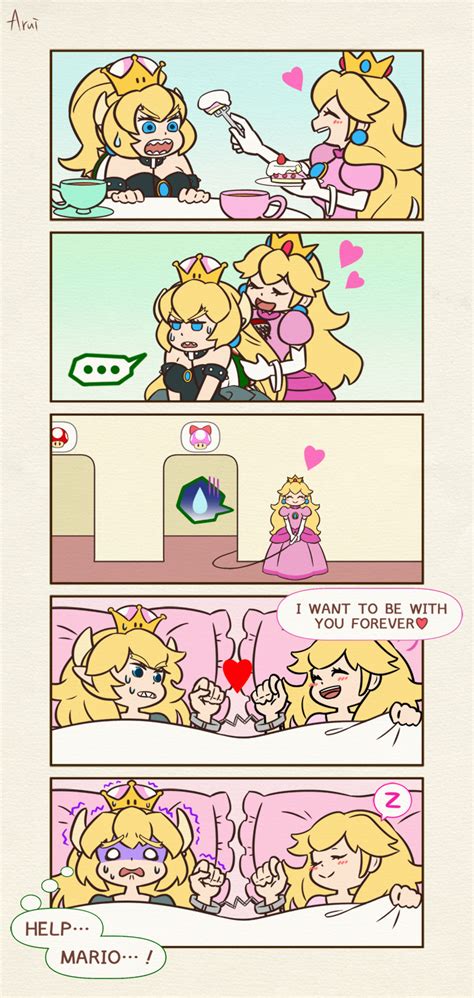 princess peach and bowsette (mario and 1 more) drawn by aruwi_(nin ...