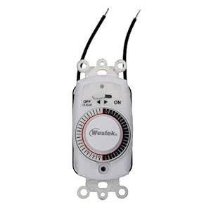 Westek TMMW20 Hardwire Indoor Self-Learning Wall Switch Timer, White ...