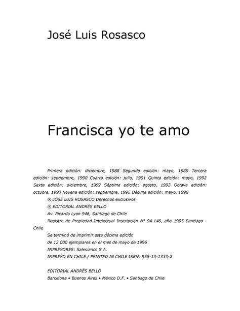 Francisca, yo te amo - José Luis Rosasco - JosÈ Luis Rosasco Francisca ...