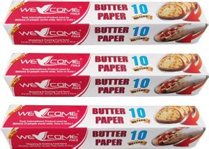 WELCOME Food Wrapping Butter Paper 10m x3 packs-Microwave safe, Food ...