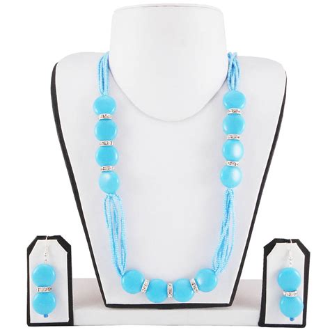 Sky Blue Jeko Moti Set | Fashionvalley