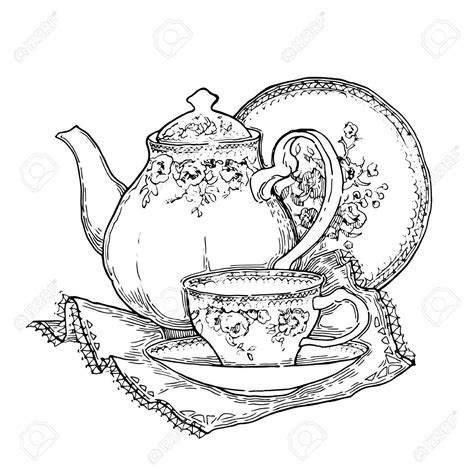 Vintage Tea Cups Drawing at Sara Sheridan blog